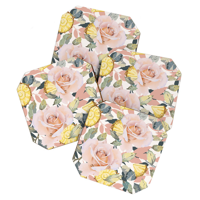 Pineapple wedges on rose bushes P Coaster Gallery Image 1