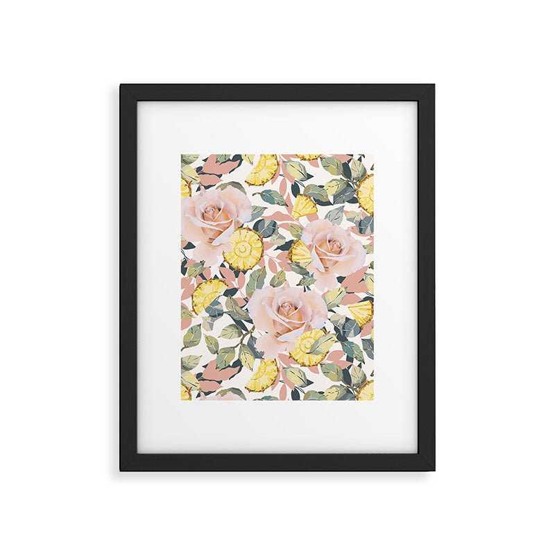 Pineapple wedges on rose bushes P Framed Art Print Gallery Image 6