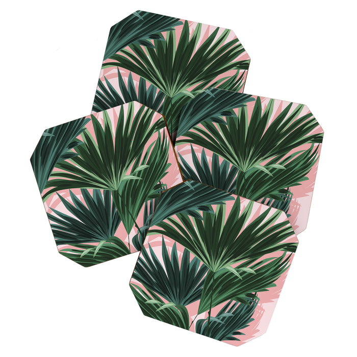 Pink and green palm trees Coaster Gallery Image 1