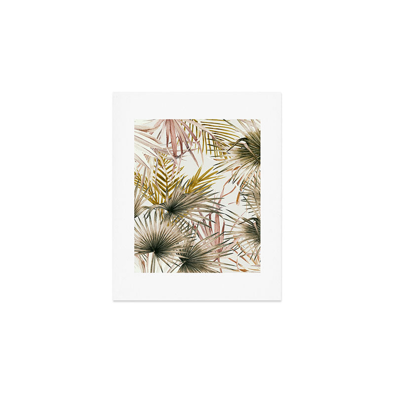 Pink Green leaf II Art Print Gallery Image 1