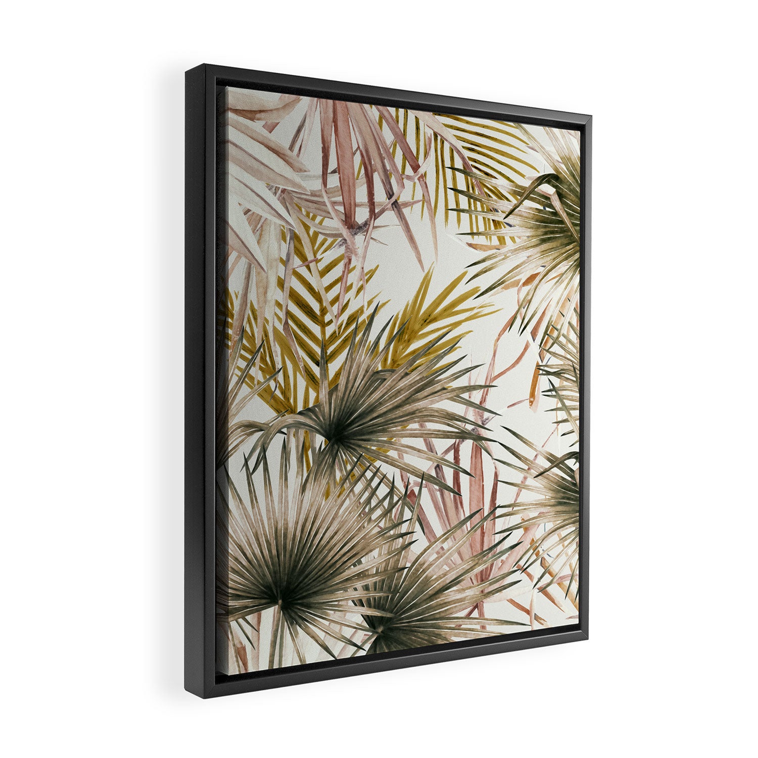 Pink Green leaf II Framed Canvas Print Gallery Image 2