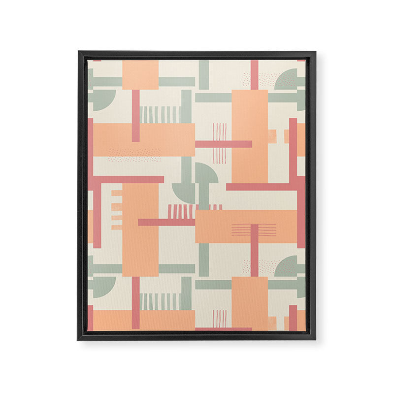 Playful geometric stripes C Framed Canvas Print Gallery Image 8