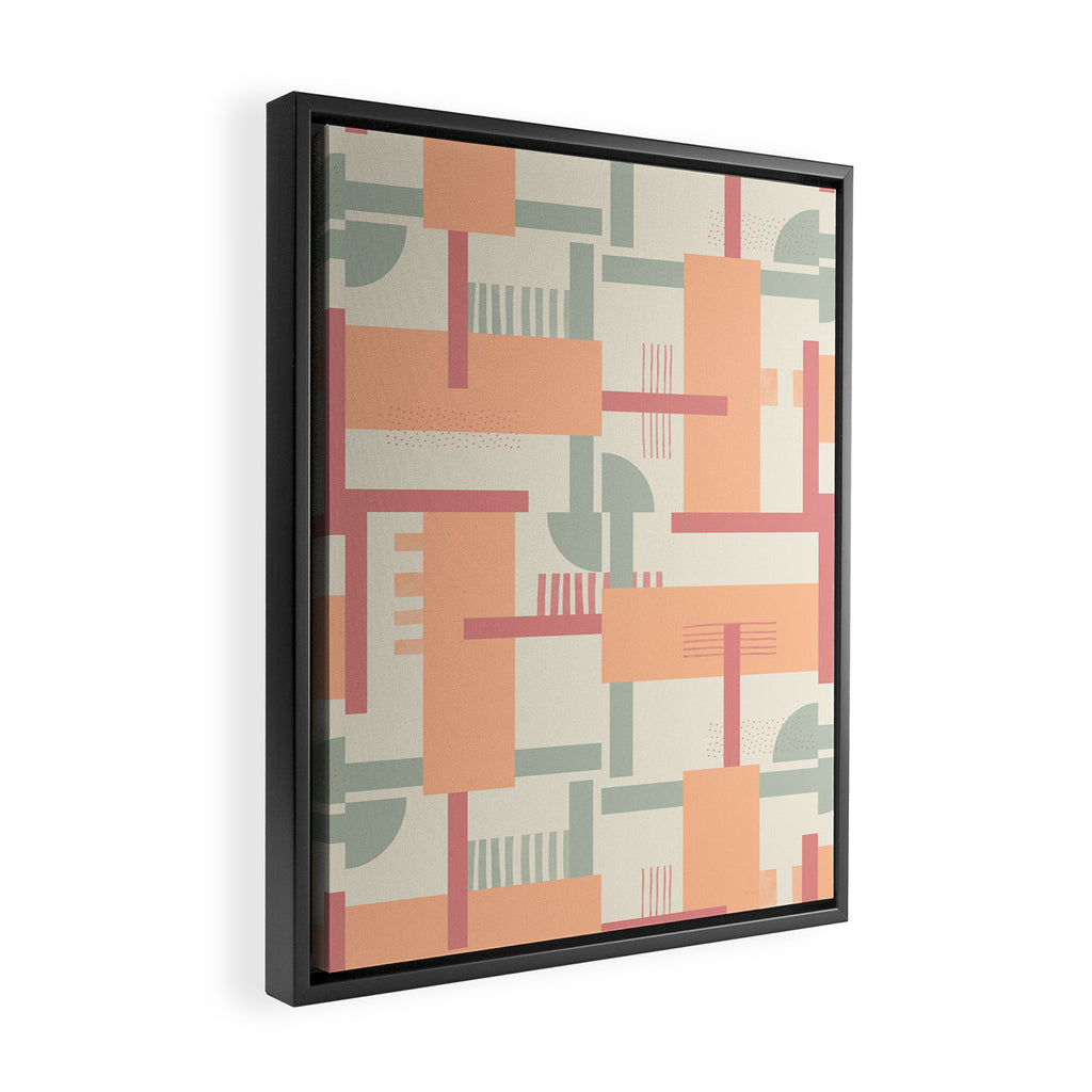 Playful geometric stripes C Framed Canvas Print Gallery Image 2