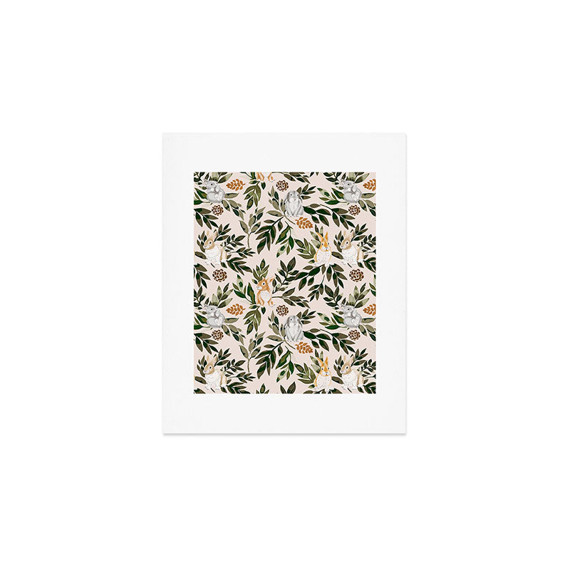 Rabbits in the green forest Art Print Gallery Image 1