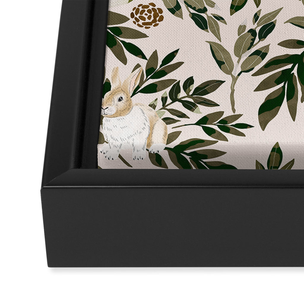 Rabbits in the green forest Framed Canvas Print Gallery Image 3