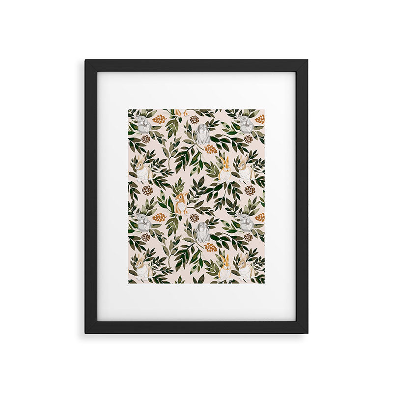 Rabbits in the green forest Framed Art Print Gallery Image 6
