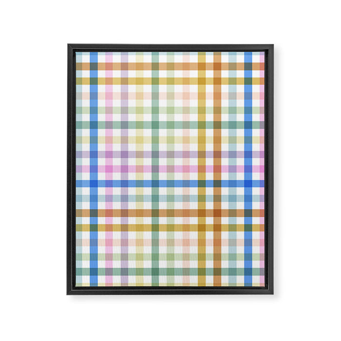 Rainbow Check Bliss Framed Canvas Print Gallery Image 1