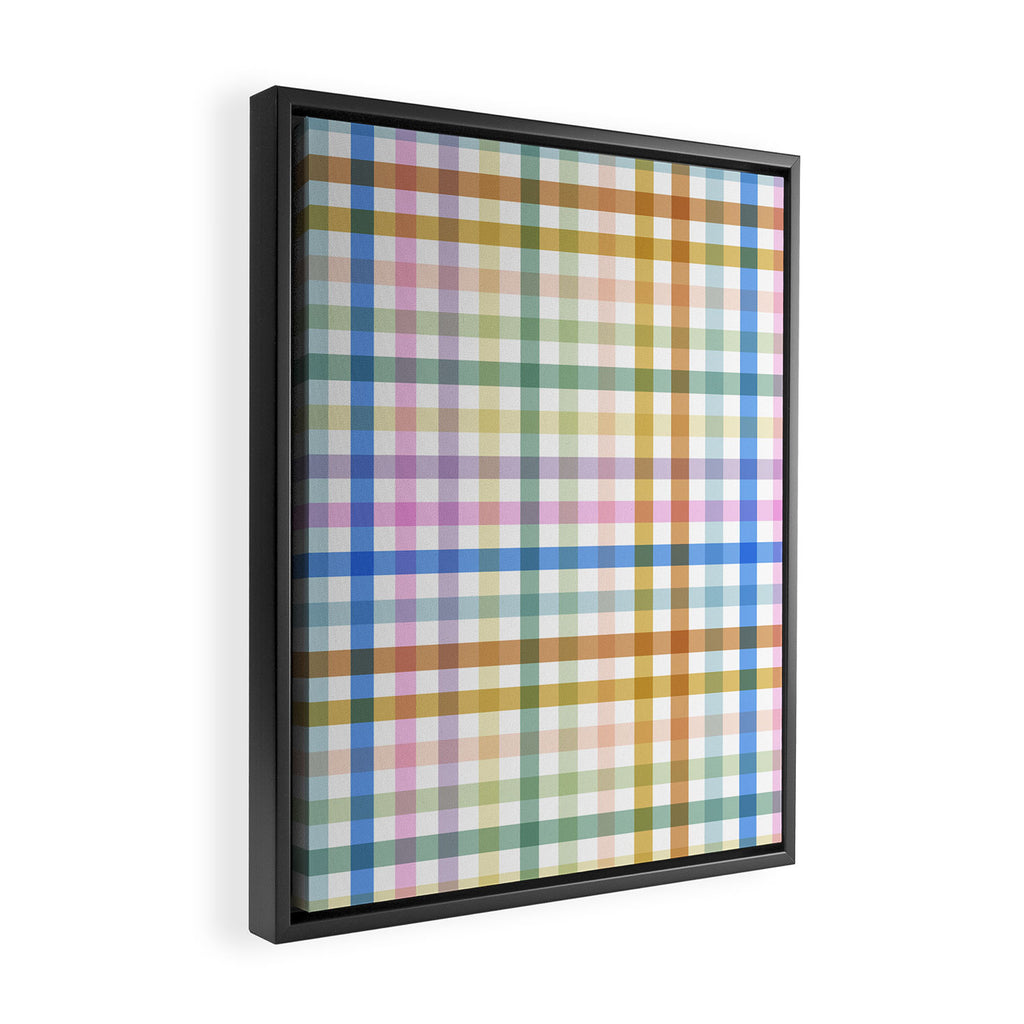 Rainbow Check Bliss Framed Canvas Print Gallery Image 2