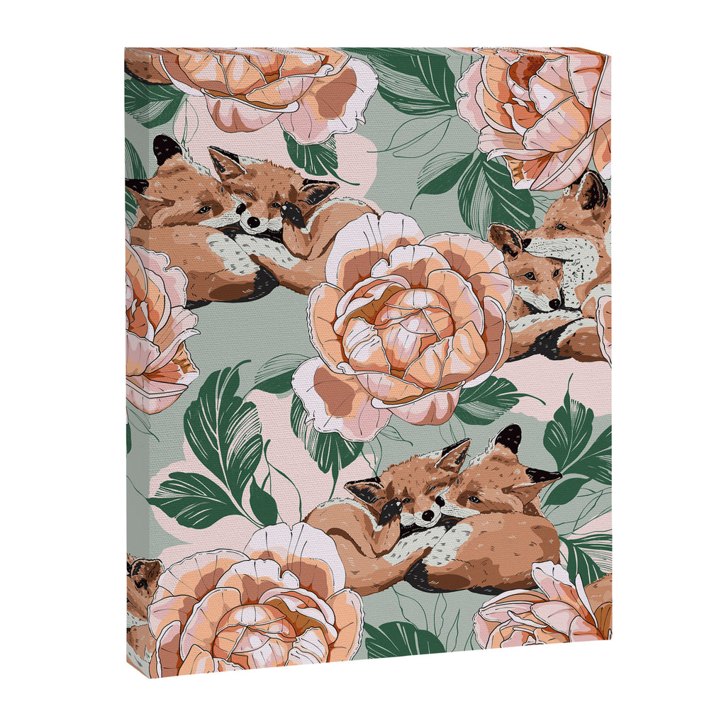 Red foxes in the rose bushes 24 Canvas Print Gallery Image 8