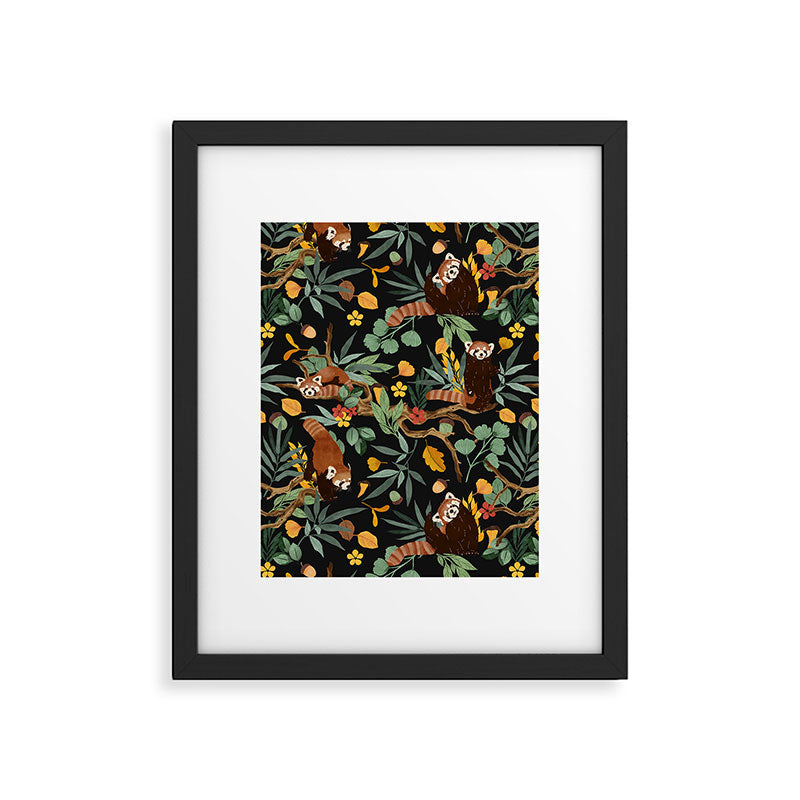 RED PANDAS IN DARK WILD NATURE Framed Art Print Gallery Image 6