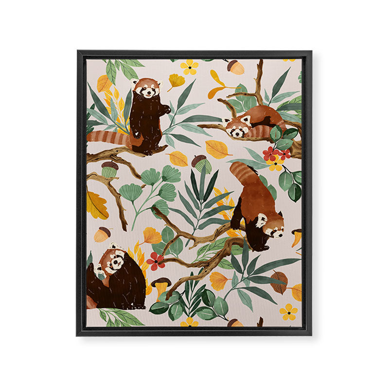 RED PANDAS IN WILD NATURE 10 Framed Canvas Print Gallery Image 8