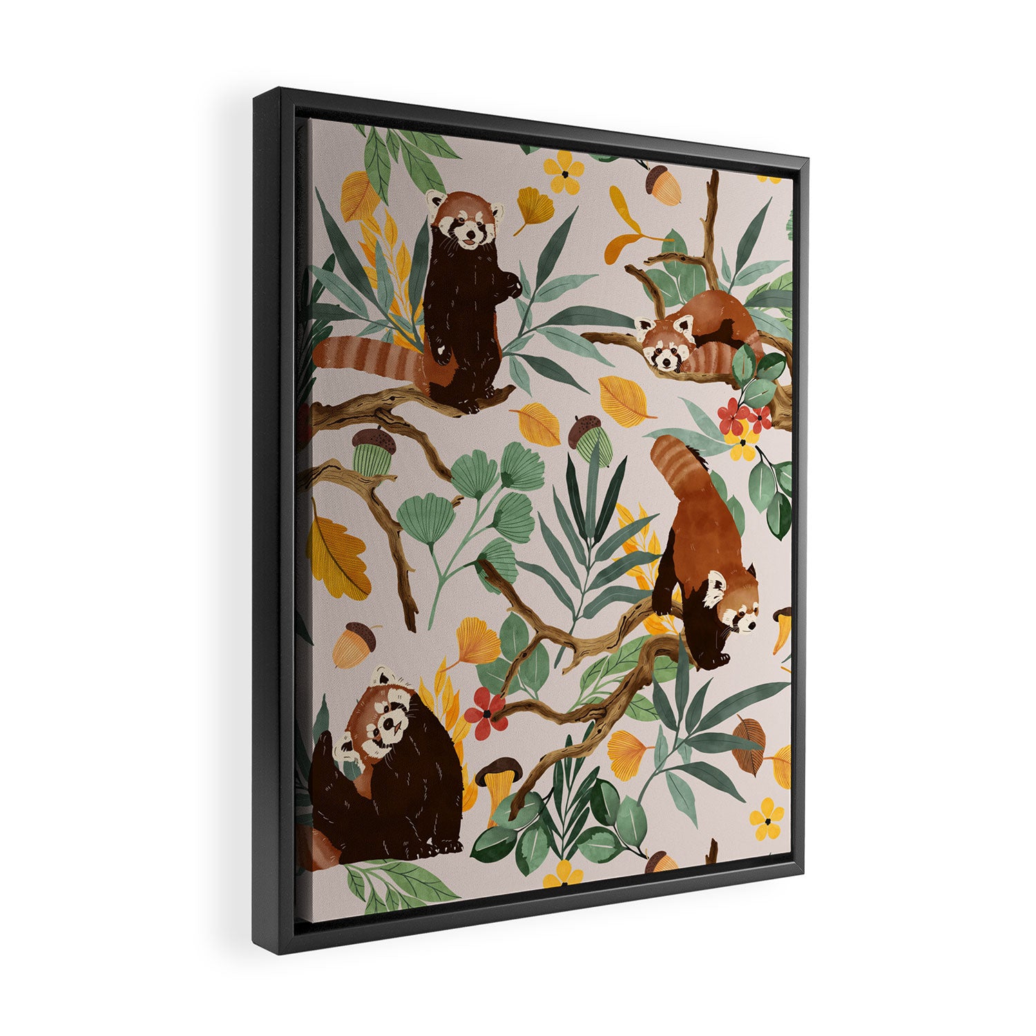 RED PANDAS IN WILD NATURE 10 Framed Canvas Print Gallery Image 2