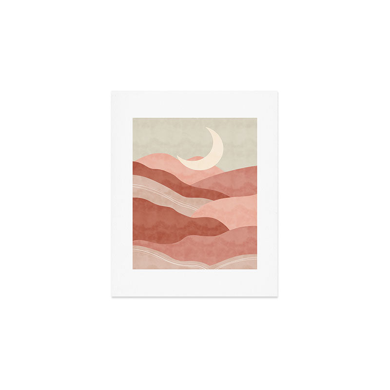 Reddish desert dunes moon Art Print Gallery Image 1