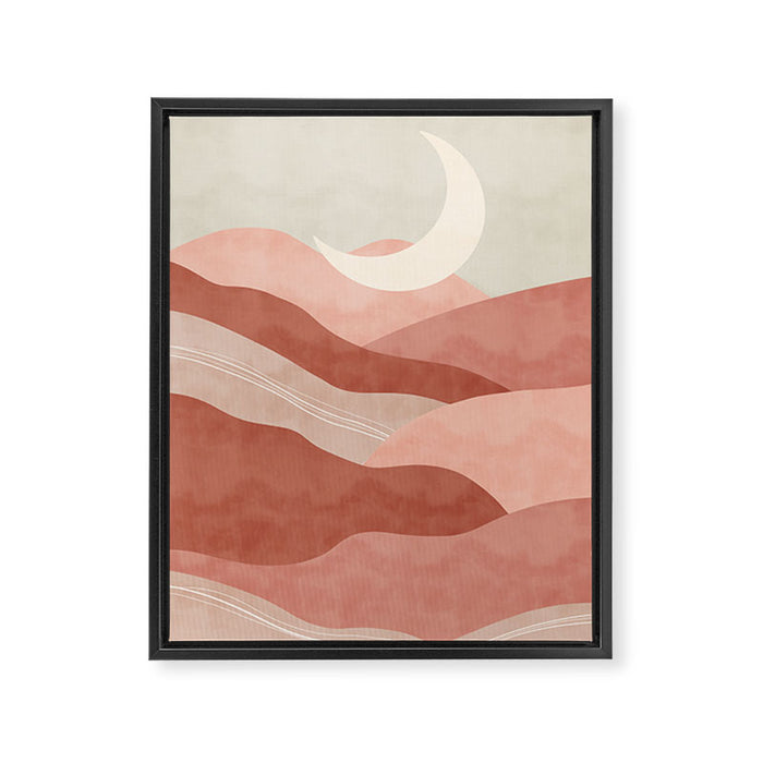 Reddish desert dunes moon Framed Canvas Print Gallery Image 1