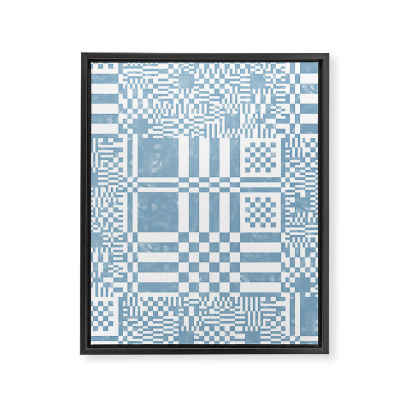 Retro Checkered Squares B Framed Canvas Print Gallery Image 8