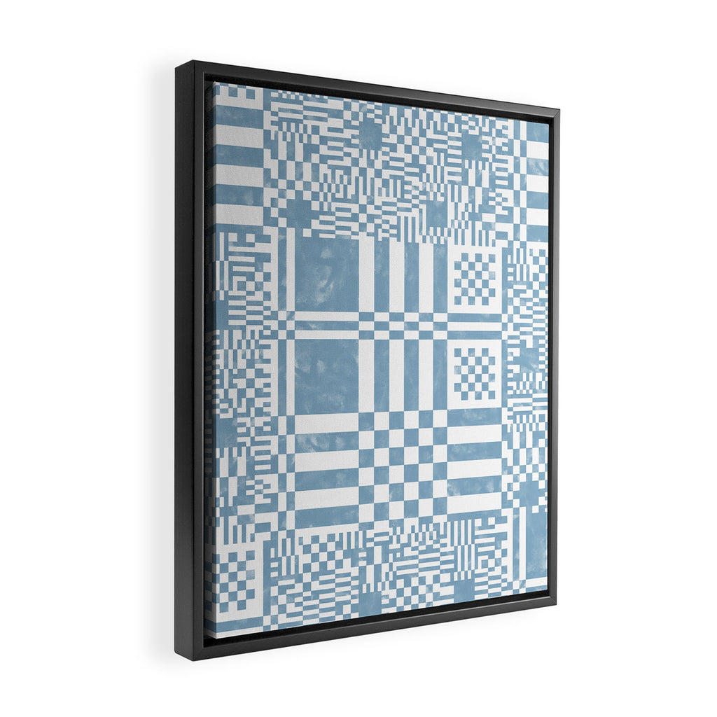 Retro Checkered Squares B Framed Canvas Print Gallery Image 2