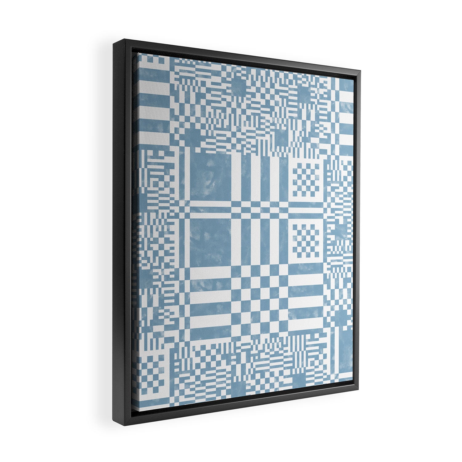 Retro Checkered Squares B Framed Canvas Print Gallery Image 2