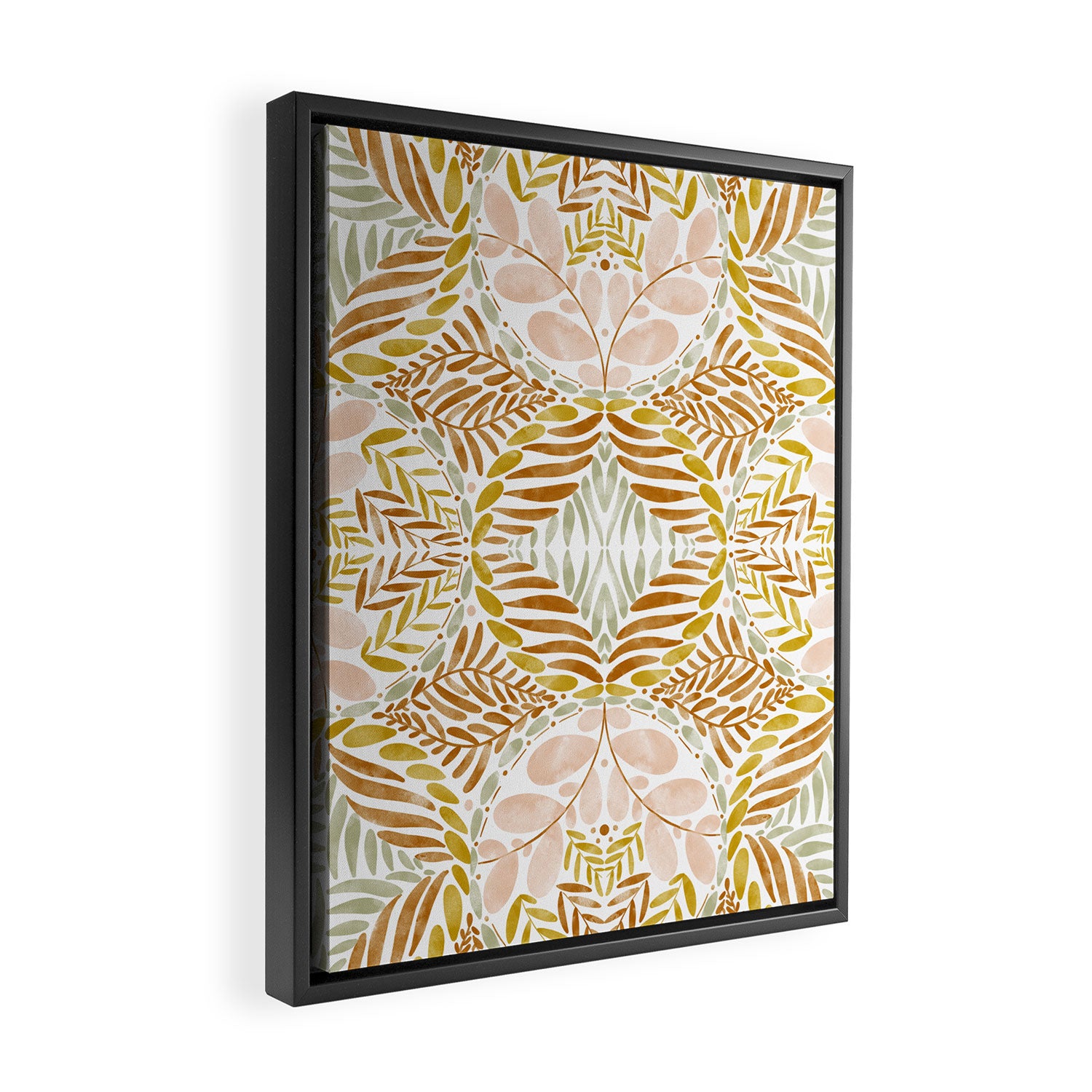 Rustic Leaf Medley Y Framed Canvas Print Gallery Image 2