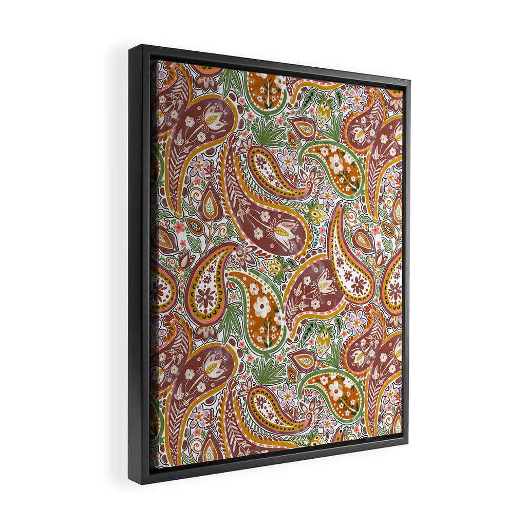 Rustic Paisley Delight Framed Canvas Print Gallery Image 2