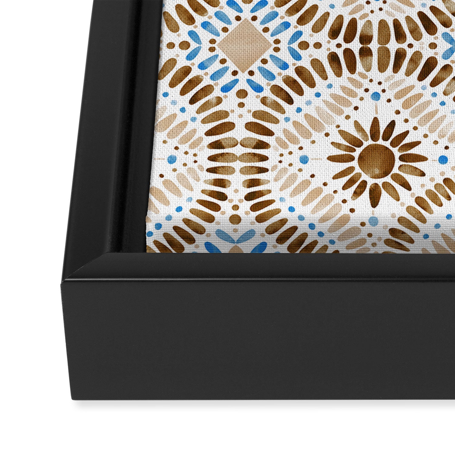 Rustic Tile Mandala A Framed Canvas Print Gallery Image 3