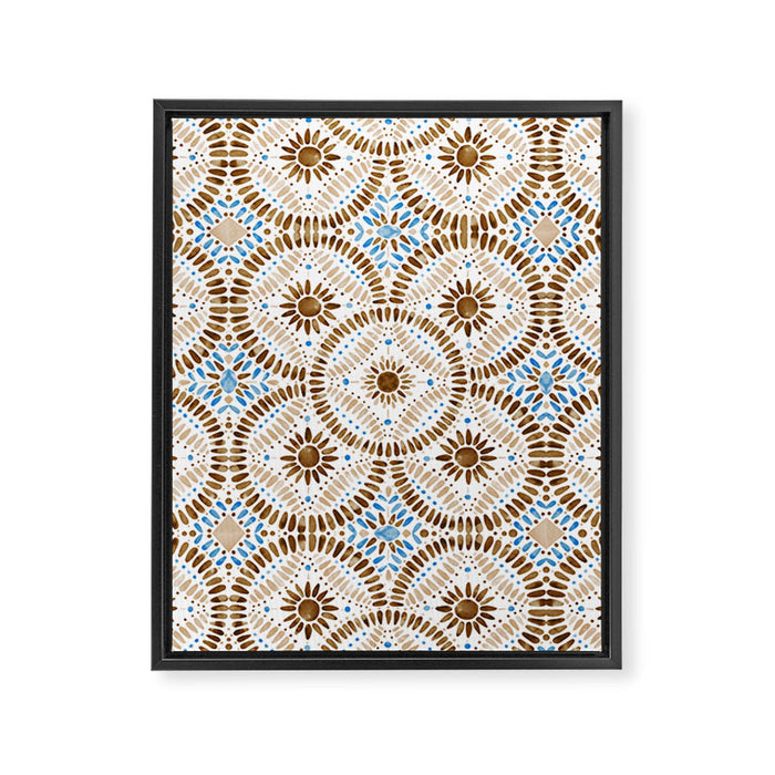 Rustic Tile Mandala A Framed Canvas Print Gallery Image 1
