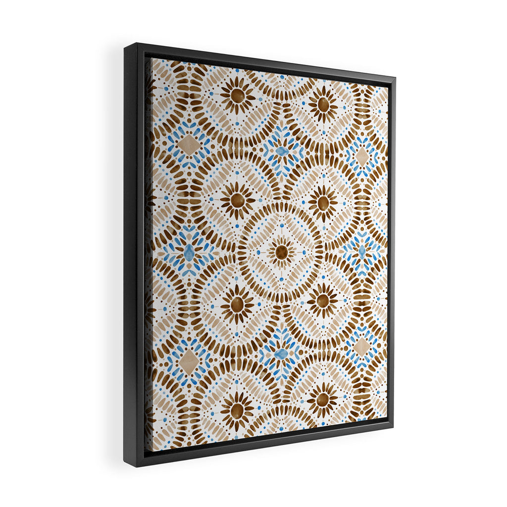 Rustic Tile Mandala A Framed Canvas Print Gallery Image 2
