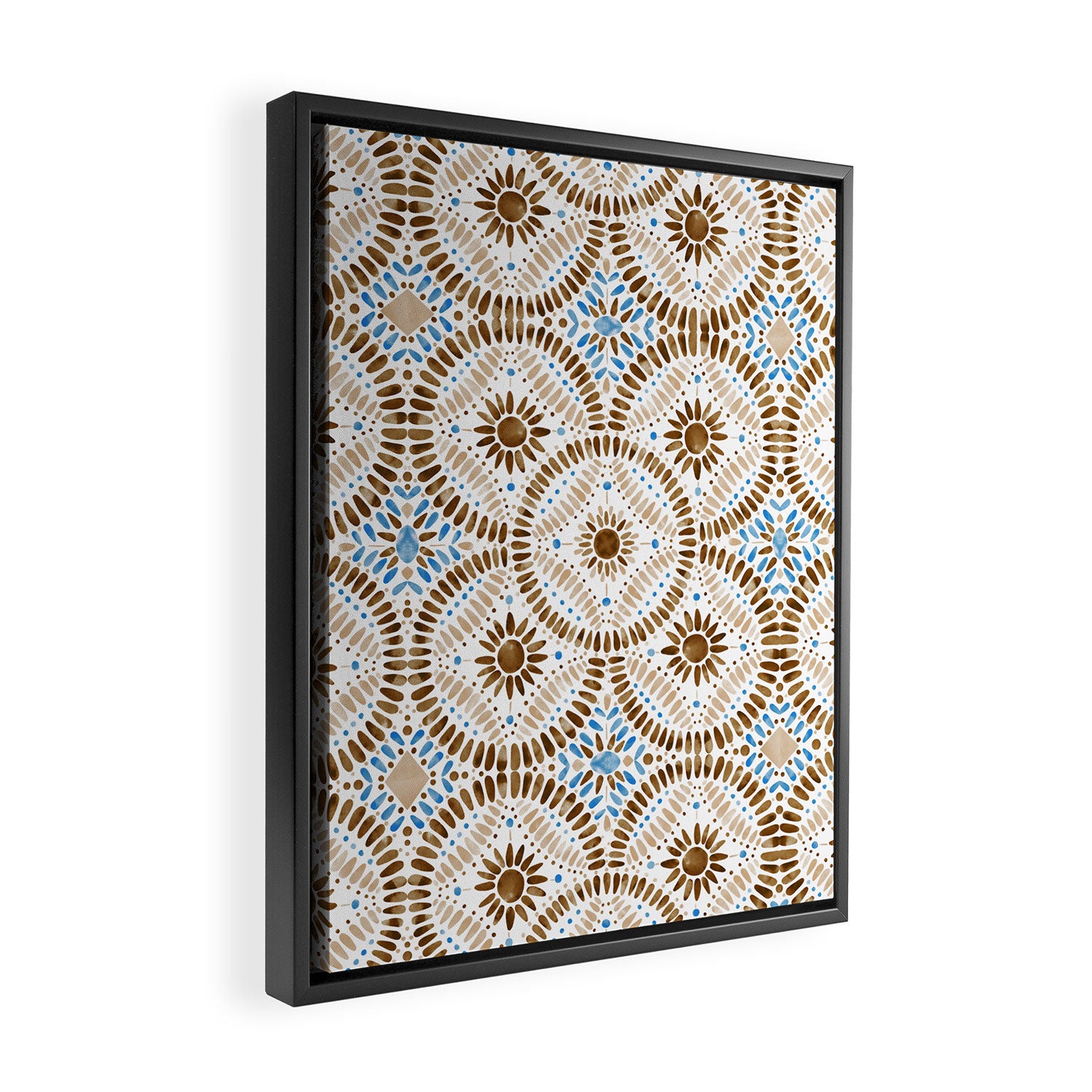 Rustic Tile Mandala A Framed Canvas Print Gallery Image 2