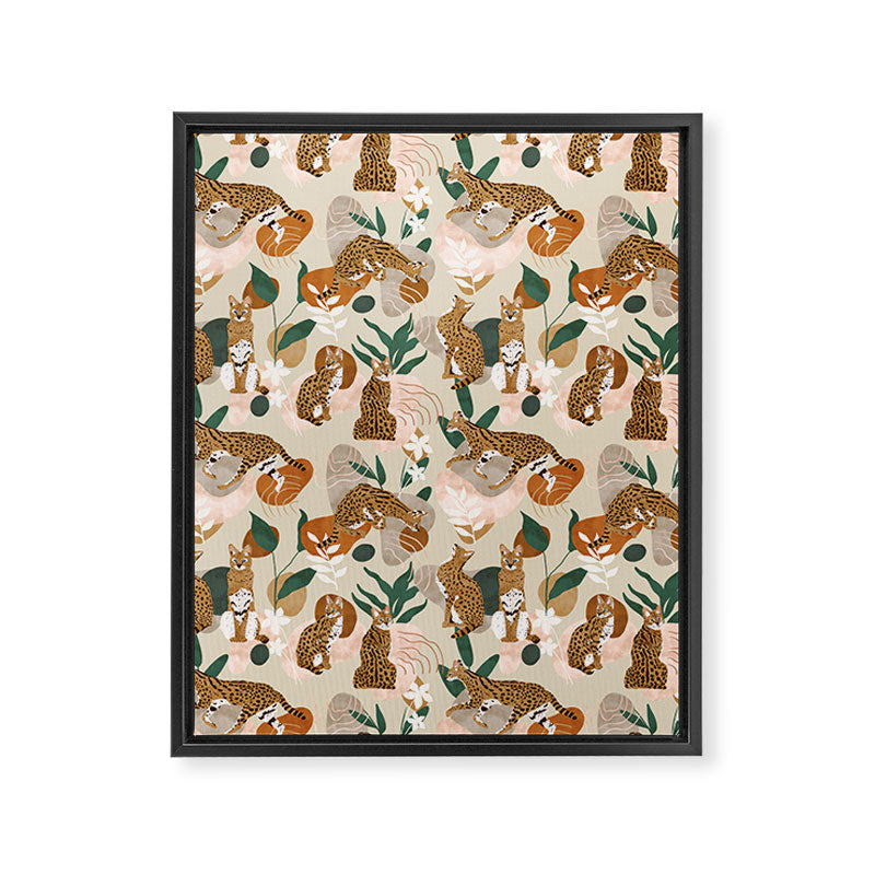 Serval cat abstract nature Framed Canvas Print Gallery Image 8