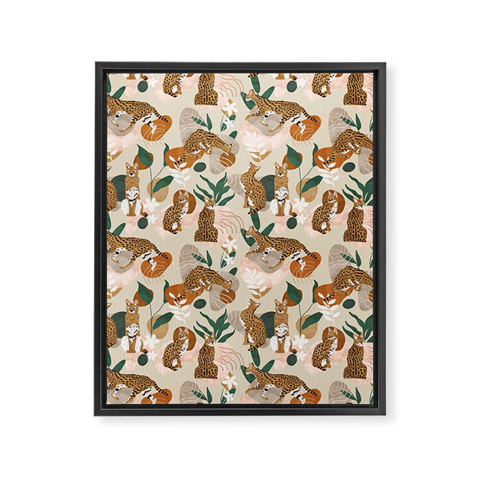 Serval cat abstract nature Framed Canvas Print Gallery Image 1