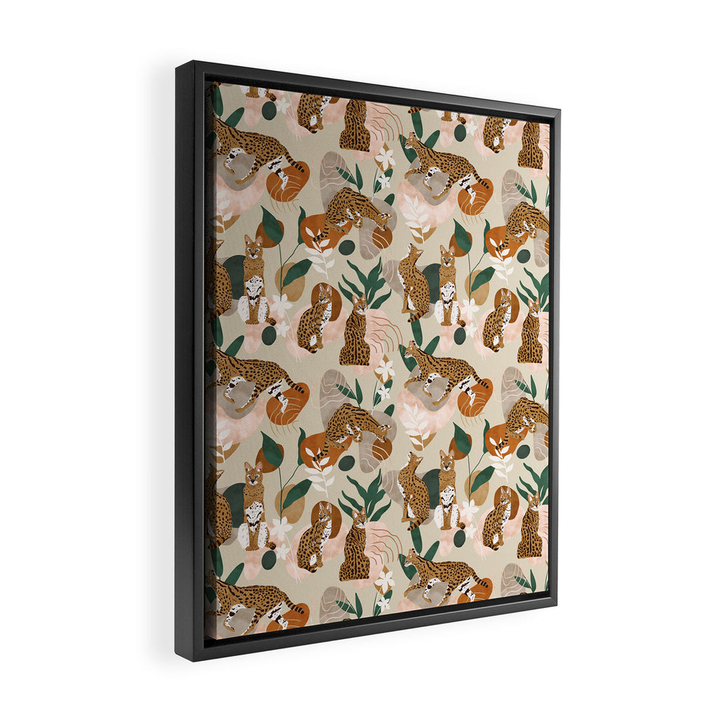 Serval cat abstract nature Framed Canvas Print Gallery Image 2