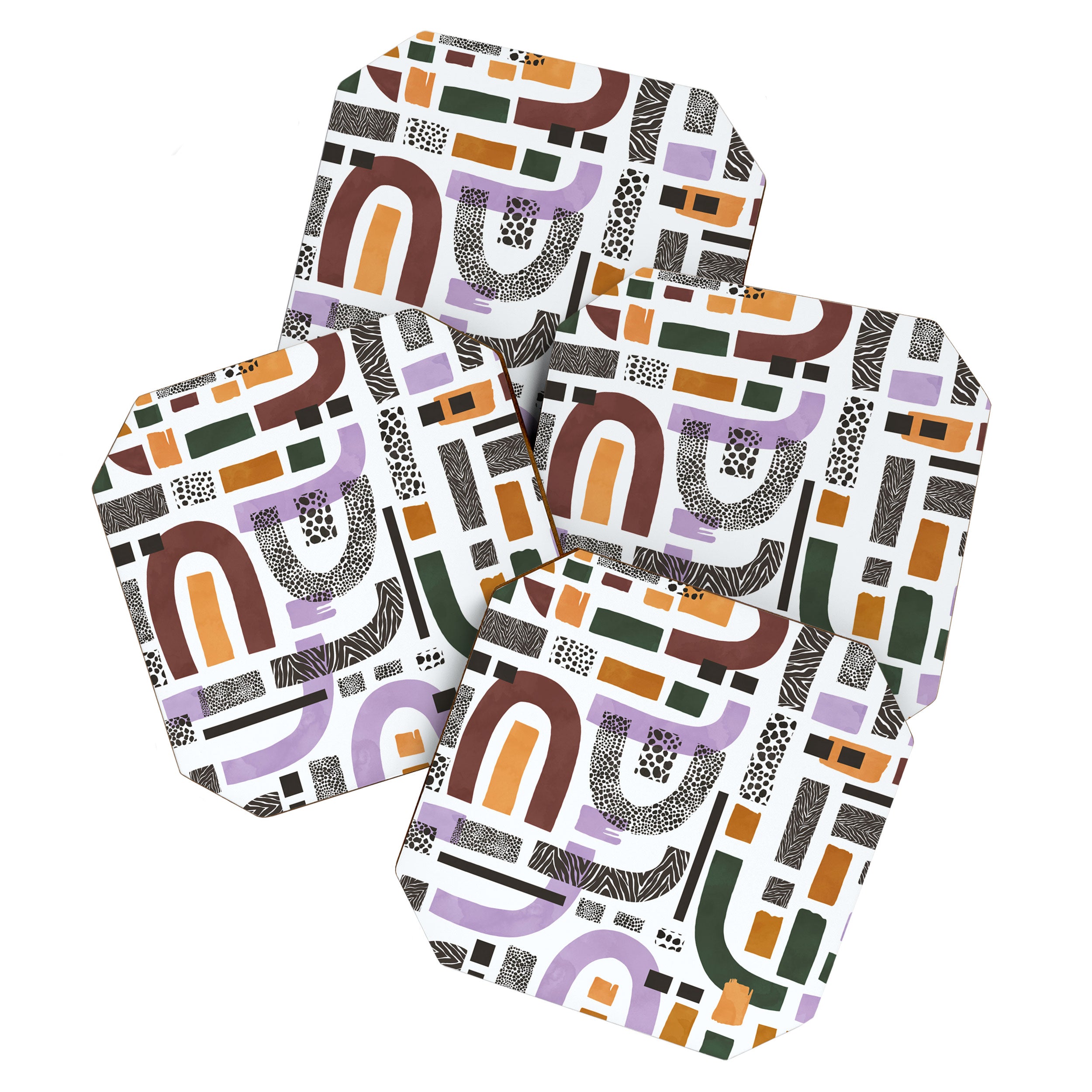 Shapes and animal print C Coaster Gallery Image 1