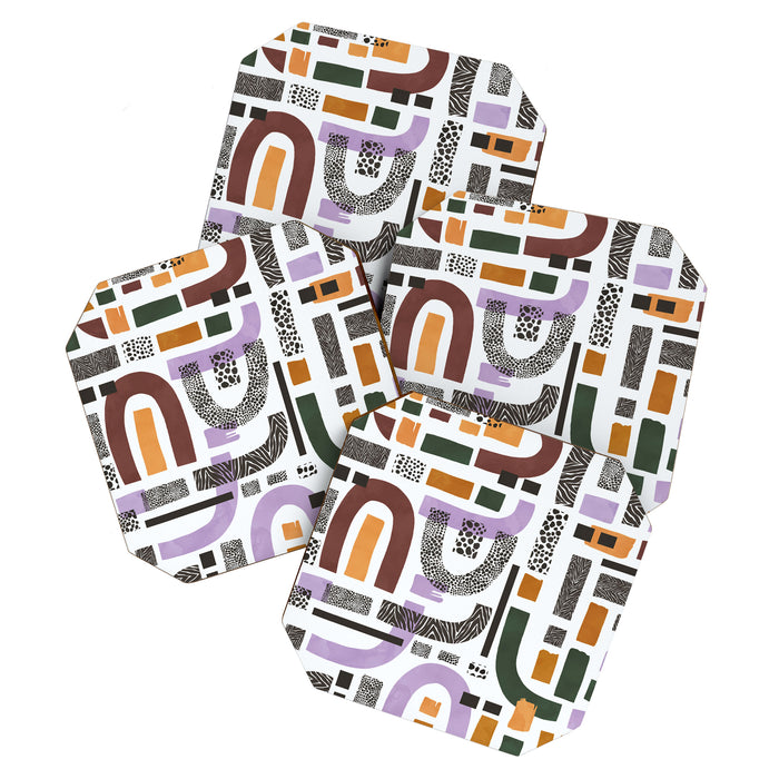Shapes and animal print C Coaster Gallery Image 1