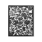 Simple black and white flower garden Framed Canvas Print Gallery Image 8