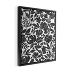 Simple black and white flower garden Framed Canvas Print Gallery Image 2