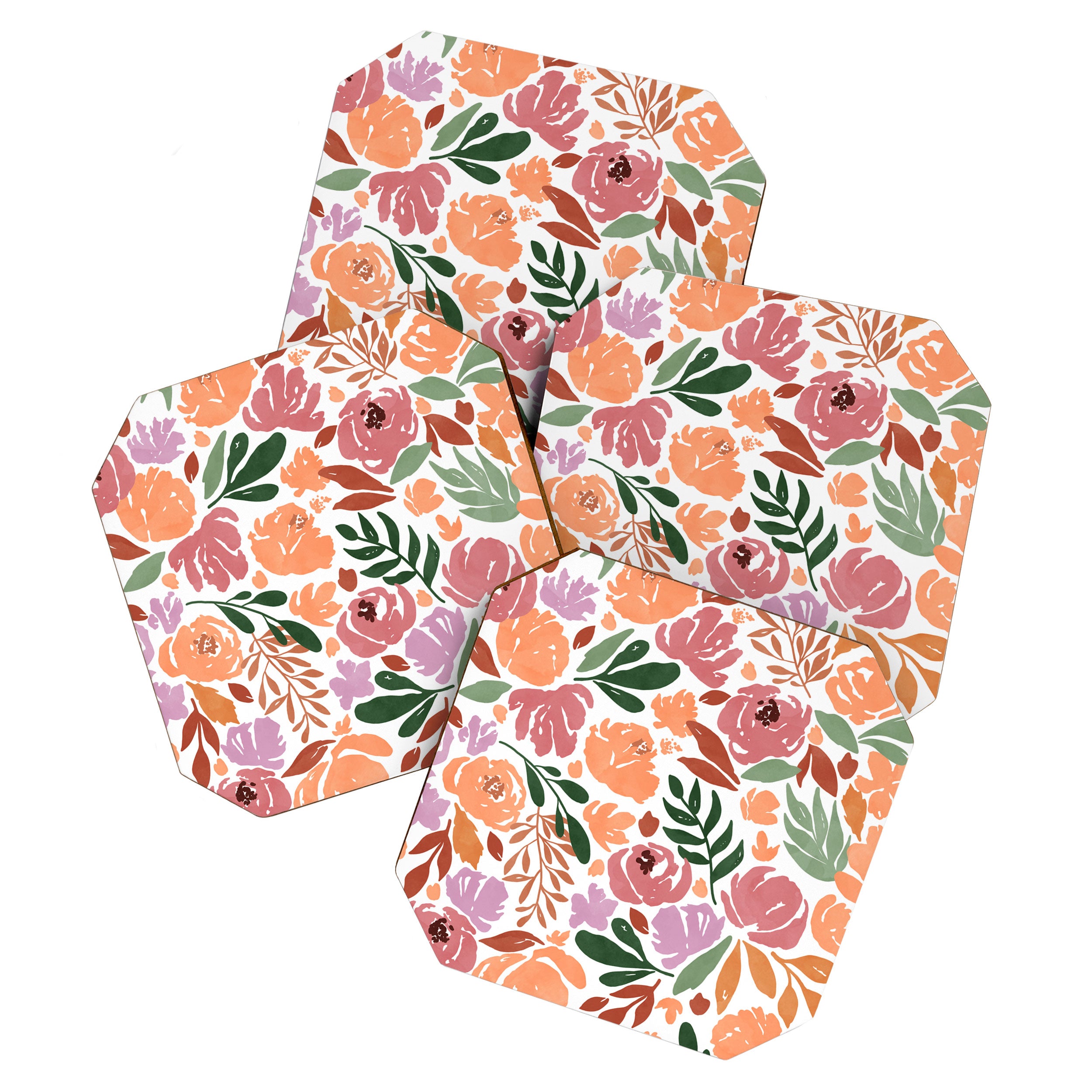 Simple colorful floral CWP Coaster Gallery Image 1