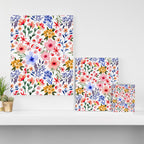 Simple colorful flowery meadow Canvas Print Gallery Image 3