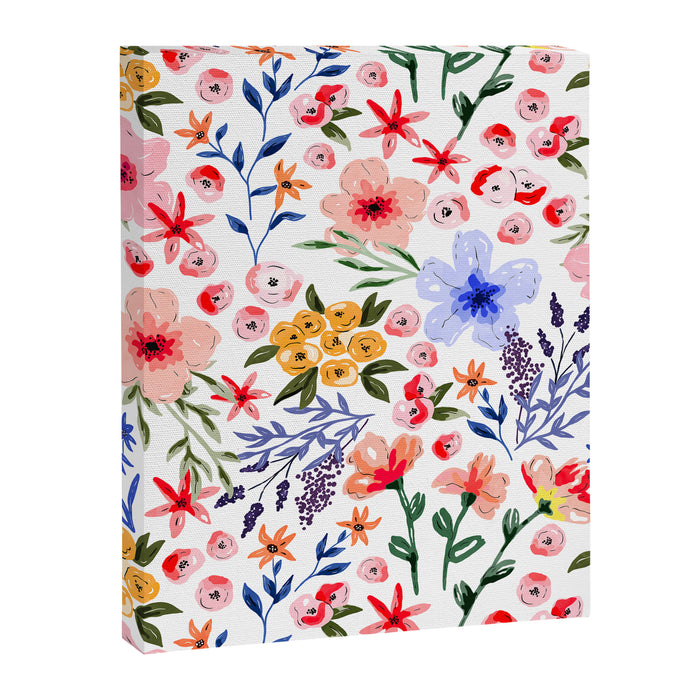 Simple colorful flowery meadow Canvas Print Gallery Image 1