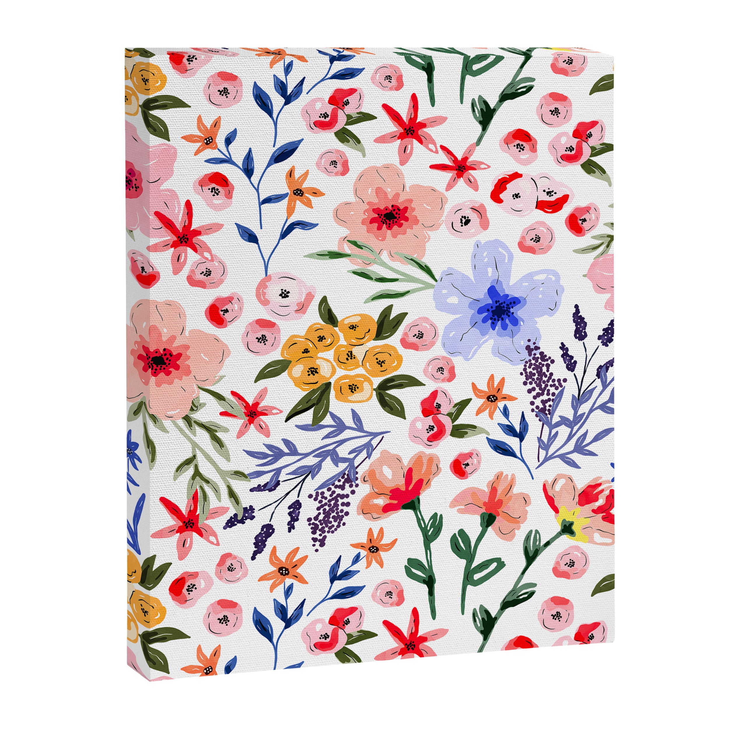Simple colorful flowery meadow Canvas Print Gallery Image 8