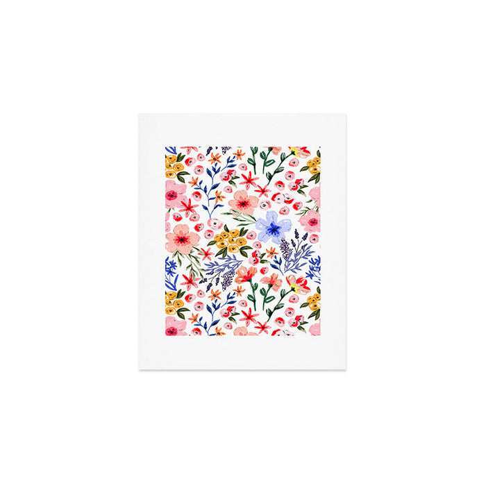 Simple colorful flowery meadow Art Print Gallery Image 1