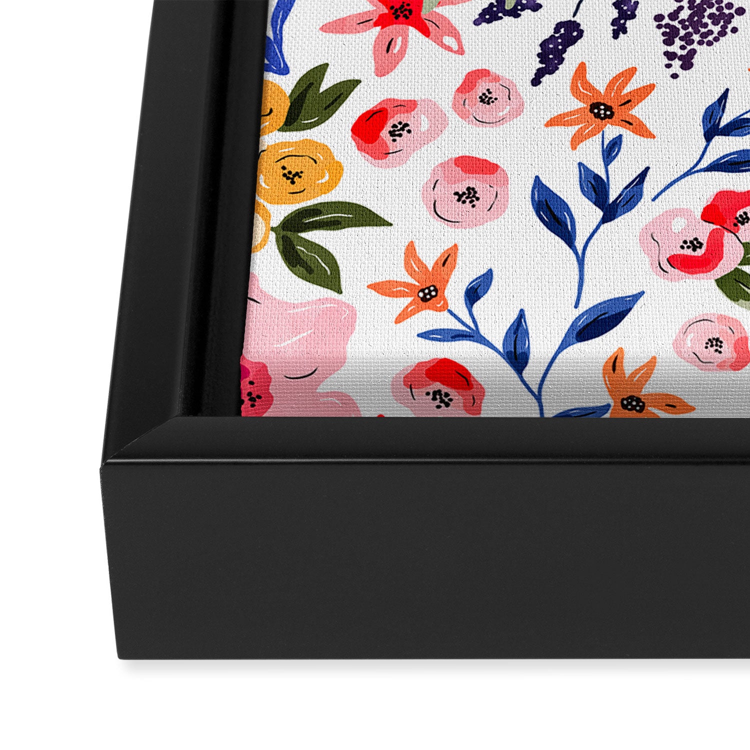 Simple colorful flowery meadow Framed Canvas Print Gallery Image 3