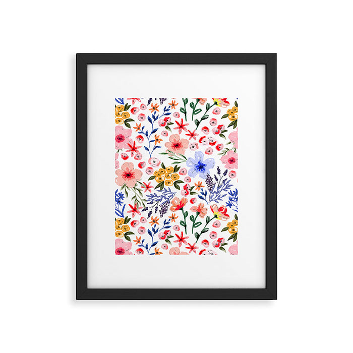 Simple colorful flowery meadow Framed Art Print Gallery Image 1