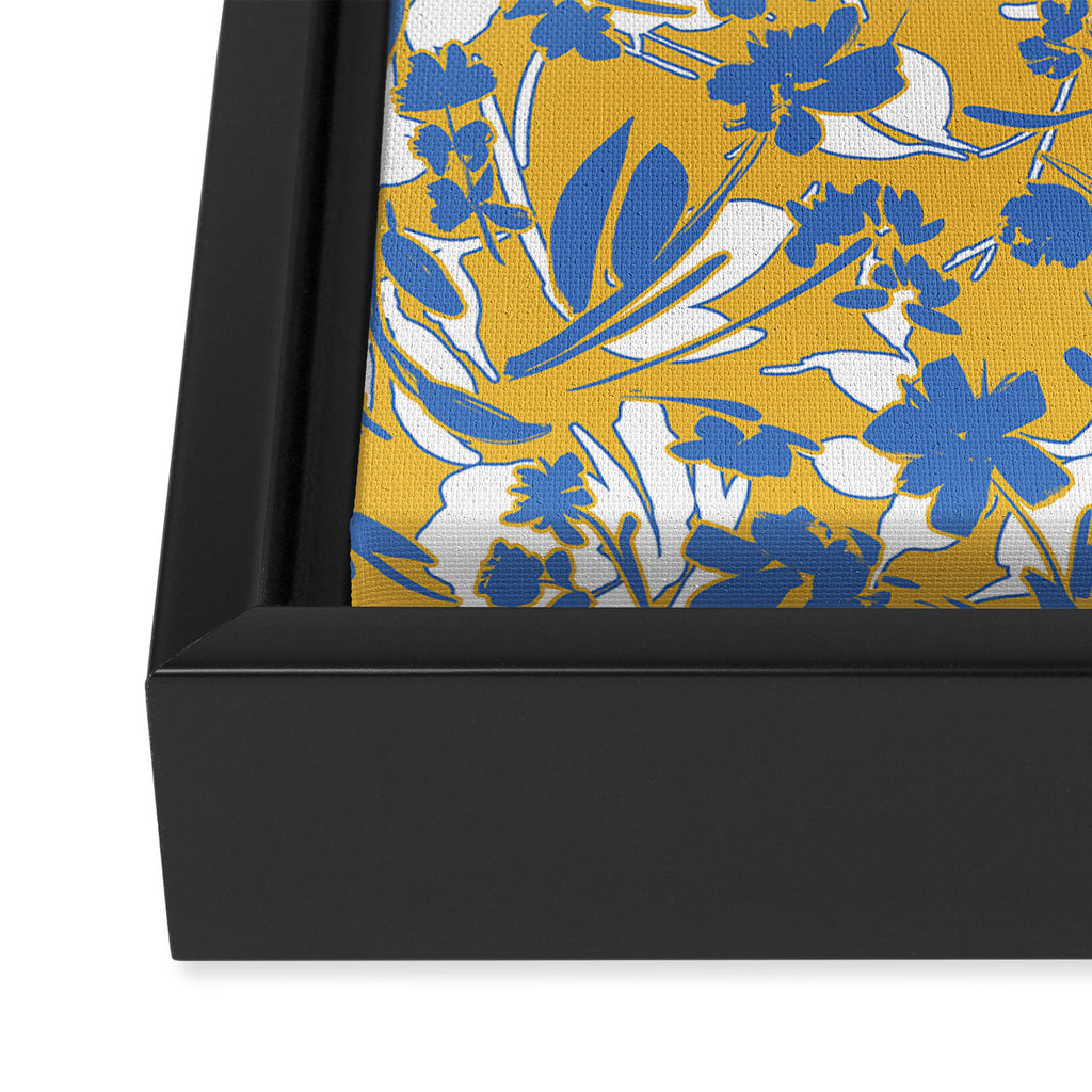 Simplistic silhouette flowers YB Framed Canvas Print Gallery Image 3