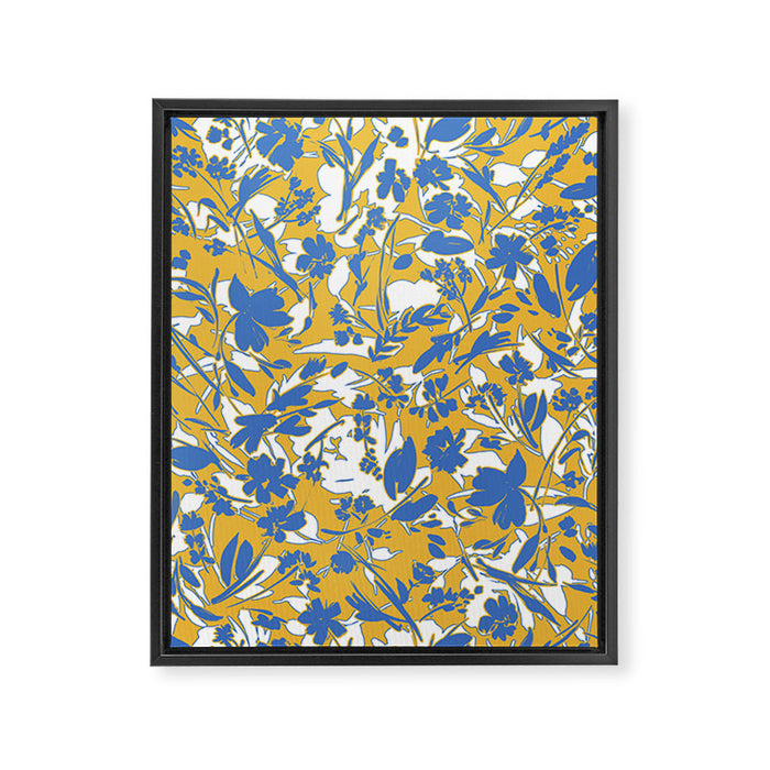 Simplistic silhouette flowers YB Framed Canvas Print Gallery Image 1