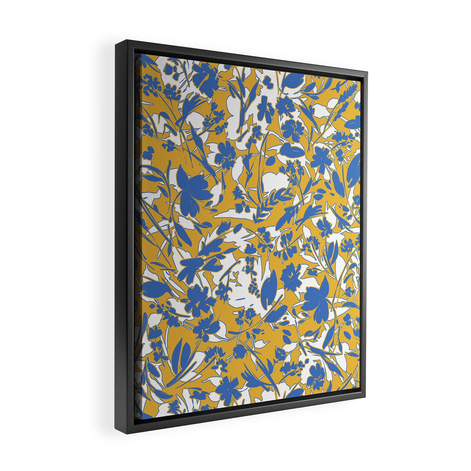 Simplistic silhouette flowers YB Framed Canvas Print Gallery Image 2