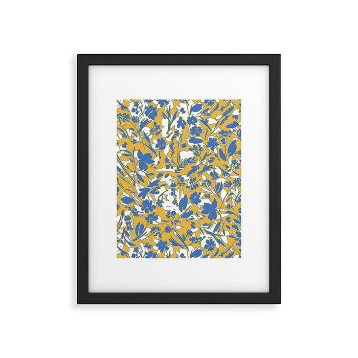 Simplistic silhouette flowers YB Framed Art Print Gallery Image 1