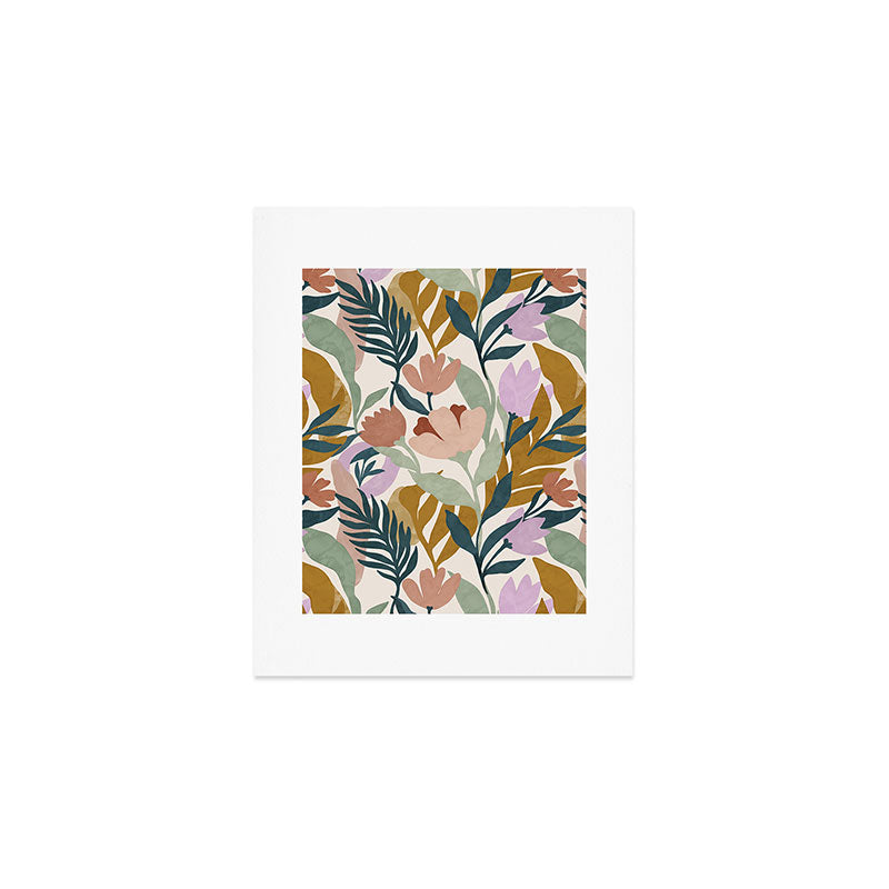 Soft Abstract Floral Leaves Art Print Gallery Image 1