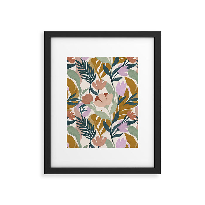 Soft Abstract Floral Leaves Framed Art Print Gallery Image 1