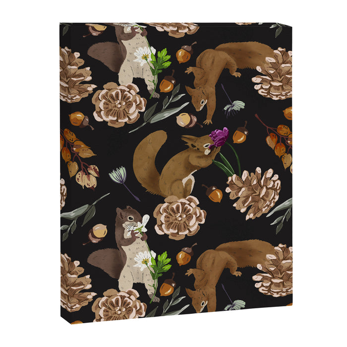 Squirrel flowering dark meadow Canvas Print Gallery Image 1