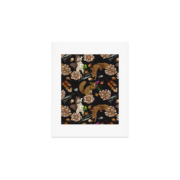 Squirrel flowering dark meadow Art Print Gallery Image 1