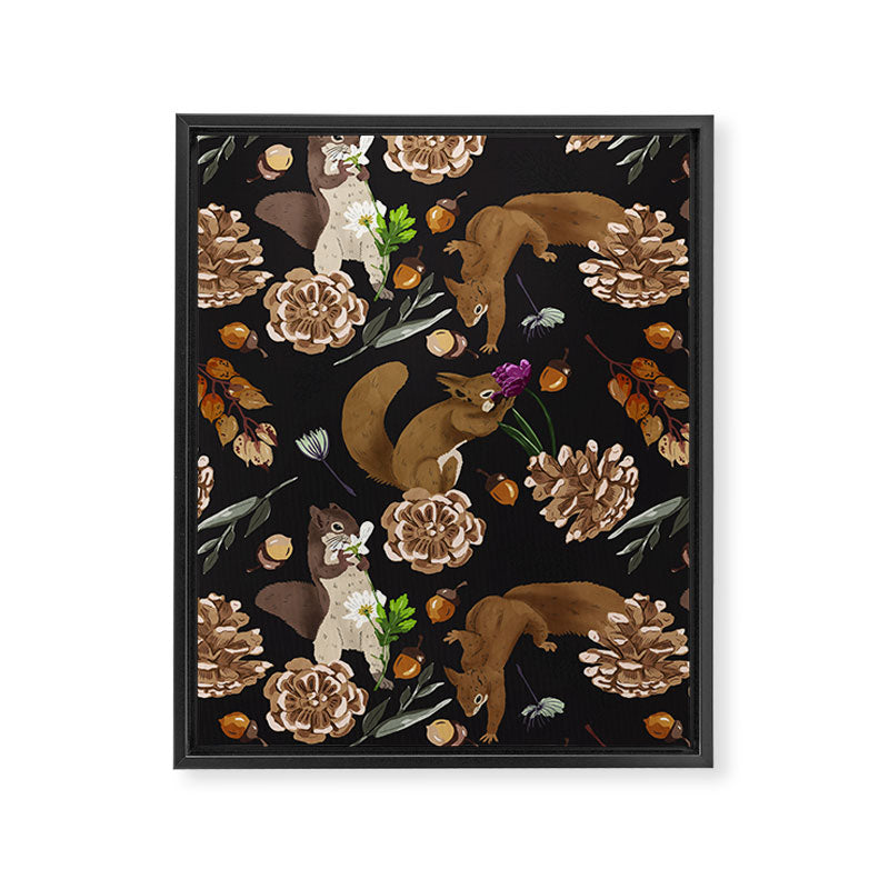 Squirrel flowering dark meadow Framed Canvas Print Gallery Image 8